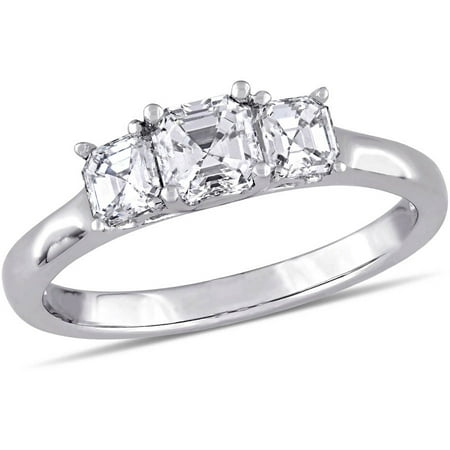 Miabella 1 Carat T.W. Diamond 14kt White Gold 3-Stone Engagement Ring, IGI Certified