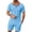 A-Blue41, variant on JAJAHO Mens Summer Short Sleeve Shirt And Shorts Set Comfortable Casual Wear Textured Loose Fit Polo Shirts Shorts 2 Piece Cozy Outfit
