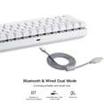 thumbnail image 3 of Motospeed Wireless Bluetooth/Wired 60% Mechanical Keyboard CK62 61 Keys Multi Color RGB LED Backlit Type-C Gaming/Office Keyboard for PC/Mac Gamer (Red Switch, White), 3 of 6