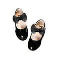 thumbnail image 3 of SAYOO Girls Leather Shoes, Solid Color Soft Sole Flat Shoes with Decorative Bow Knot, Pale Pink/ Beige/ Black, 3 of 5