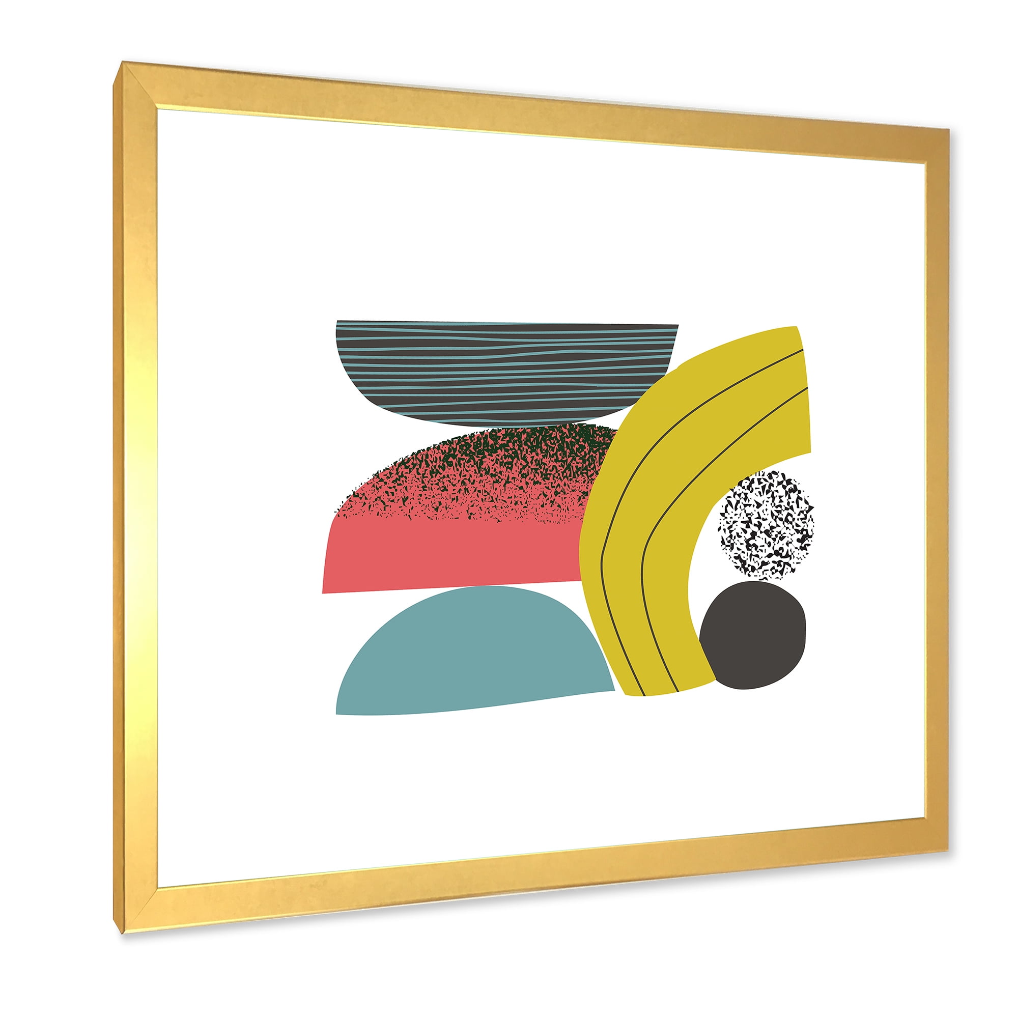 Designart 'Abstract Colorful Geometric Art Collage II' Modern Framed Art Print