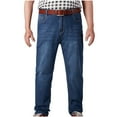thumbnail image 2 of Sookity Mens Wide Leg Demin Pants Casual Fashion Big and Tall Jeans Classic Solid Color Long Demin Pants zipper Fly Jeans with Pockets Dark Blue,XL, 2 of 7