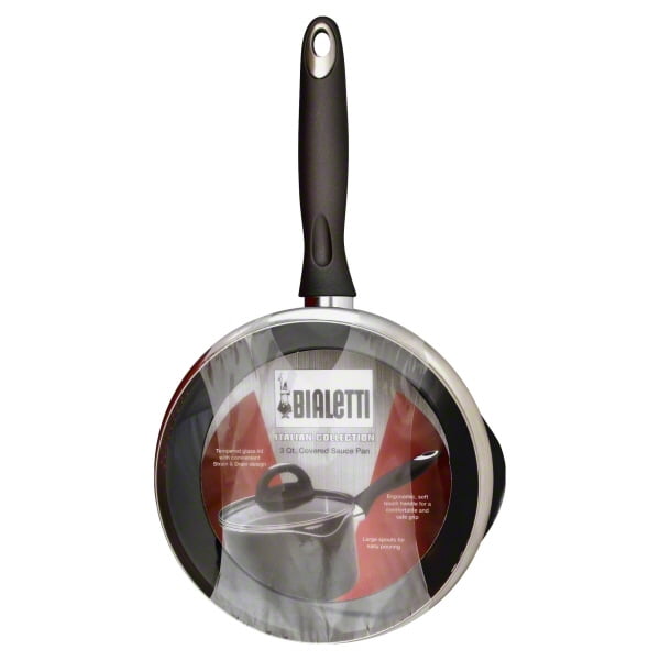 Bialetti 6163 Italian Collection Covered Sauce Pan, 3 Quart Charcoal
