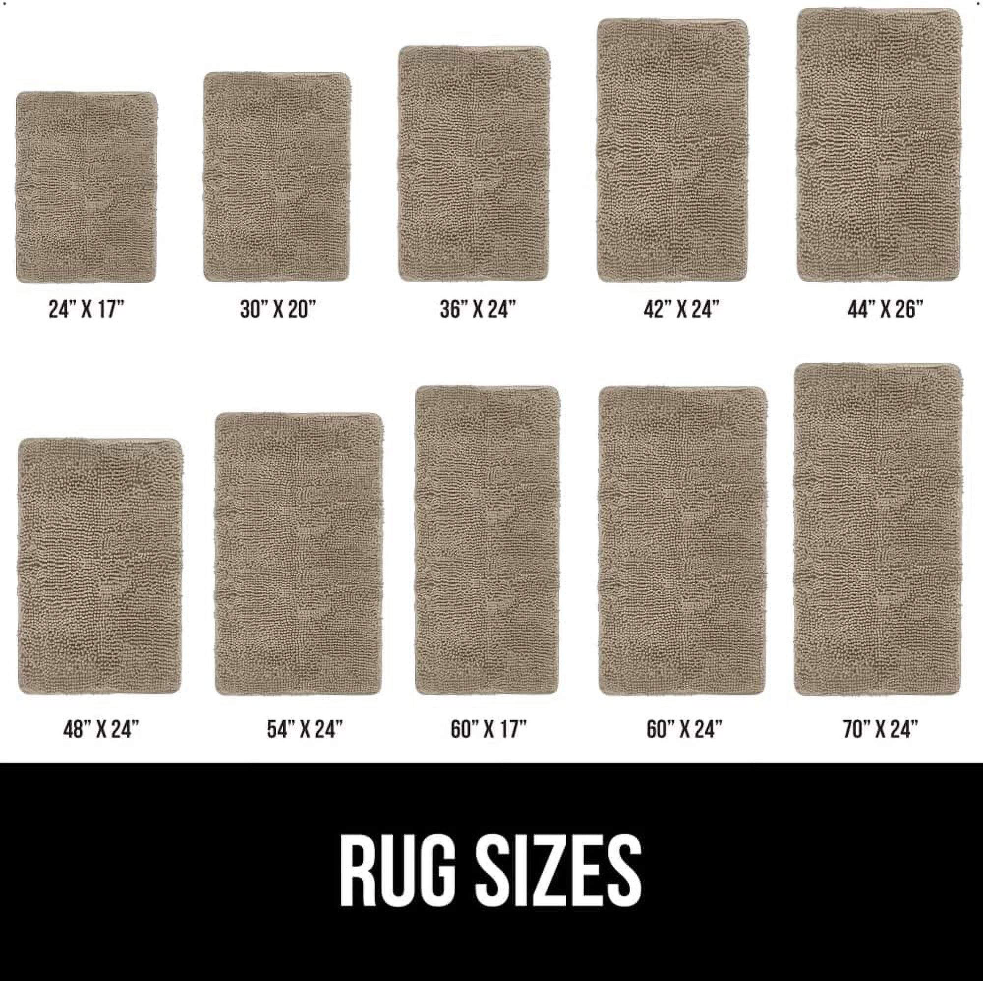 Bath Rug 24x17, Thick Soft Absorbent Chenille, Rubber Backing Quick Dry Microfiber Mats, Machine Washable Rugs for Shower Floor, Bathroom Runner Bathmat Accessories Decor, Beige