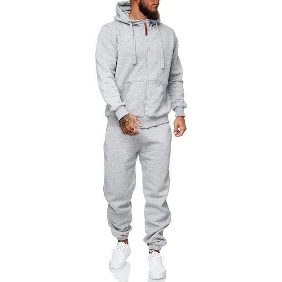 CUBECIRCLE Sweatsuits for Men 2 Piece Men's Jogging Tracksuit Set Hoodie Casual Athletic Long Sleeve Zipper Suit Set Men's Casual Outfits