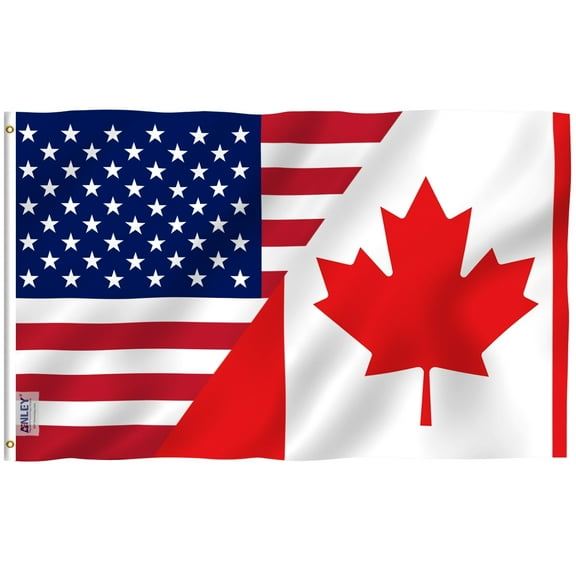 Anley Fly Breeze 3x5 Feet America Canada Friendship Flag - Friendship Forever US CA Flag with Brass Grommets