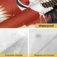 thumbnail image 4 of No Hook Shower Curtains with Snap-in Liner Set, Japanese Style Waterproof Hotel Style Bathroom Shower Curtain, Modern Cranes Cherry Flower Wave Red Blue Breathable Mesh Top Bath Curtains 36''x72'', 4 of 9