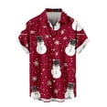 thumbnail image 3 of Mens Christmas Hawaiian Shirts Party Short Sleeve Button Down Shirt Turndown Collar Blouse, 3 of 5