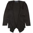 thumbnail image 1 of Karen Scott Womens Ruffled Cardigan Sweater, Brown, Plus Size, 3X, 1 of 1