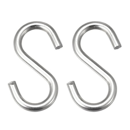

Uxcell S Hooks 2.6 Long Stainless Steel Hanger for Hanging Objects 2Pack