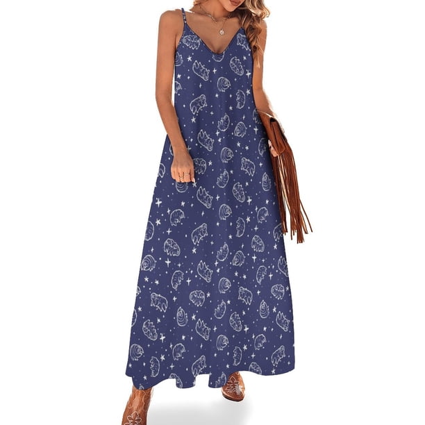 Tardígrados en el espacio (azul) Vestido sin mangas Vestido de noche de lujo para mujer Vestidos de verano para mujer 2024 Vestido de noche para mujer 2024