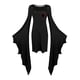 thumbnail image 3 of De Vestido de disfraz gótico de Halloween para mujer con mangas de murciélago, traje de fiesta espeluznante, negro, talla única, 3 of 4