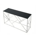 thumbnail image 3 of GZXS Modern Glass Console Table, 55" Display Sofa Table with Metal Frame in Chrome Finish, for Entryway Hallway Living Room, 3 of 8