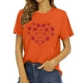 thumbnail image 2 of Chemises à Col Rond pour Femmes Manches Courtes Mode Imprimé Cœur T-Shirt Ample Léger Confortable Blouses Douces Chandail Tenues Orange P, 2 of 4