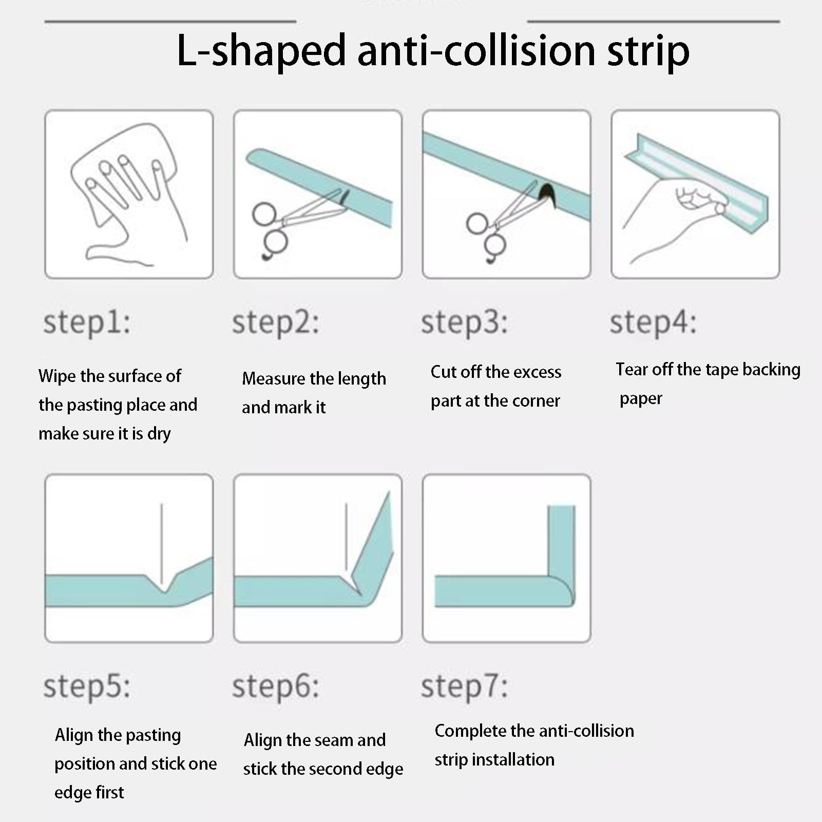 Foam safety strips, L shape edge protection corner protection strips, anti-collision table corner protection cushion bumper, for the chair, TV bench, furniture, bed, cupboards