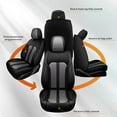 thumbnail image 4 of DIKSOAKR Seat Covers 2 Front Seat Fit for Hyundai Sonata 2004-2025 Waterproof Faux Leather Car Seat Cushion Protector Compatible Airbag Black&Gray, 4 of 7
