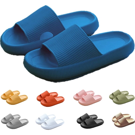 Cloud Slides Slippers for Women/Men,Summer Beach Eva Soft Platform Sole Lightweight Pillow Sandals Leisure Indoor Bathroom Anti-slip Shower Couples Shoes
