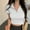 White, variant on ZZwxWA Womens Summer V Neck Collared Work Tops Dressy Casual Short Sleeve Crop Shirts for Woman 2025 Trendy Cropped Tee