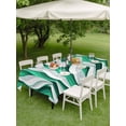 thumbnail image 4 of Outdoor Tablecloths with Umbrella Hole & Zipper, Green White Moire 60 x102 Inch Rectangle Tablecloths, Modern Abstract Art Waterproof Table Cloth, Patio/Pool/Picnic Table Covers, 4 of 8