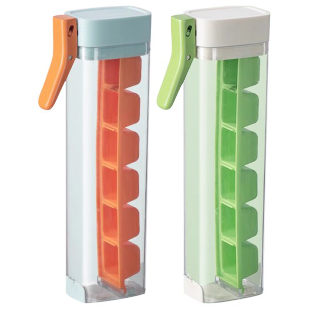 Y Mini Molde De Tubo De Cubitos De Hielo Fácil Empuje Pop Out Bandeja De Cubitos De Hielo Palo Naranja