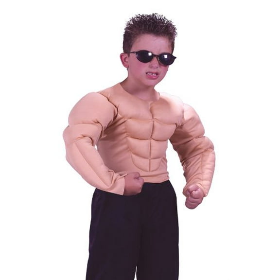fun world muscle shirt costume, small 4-6, multicolor
