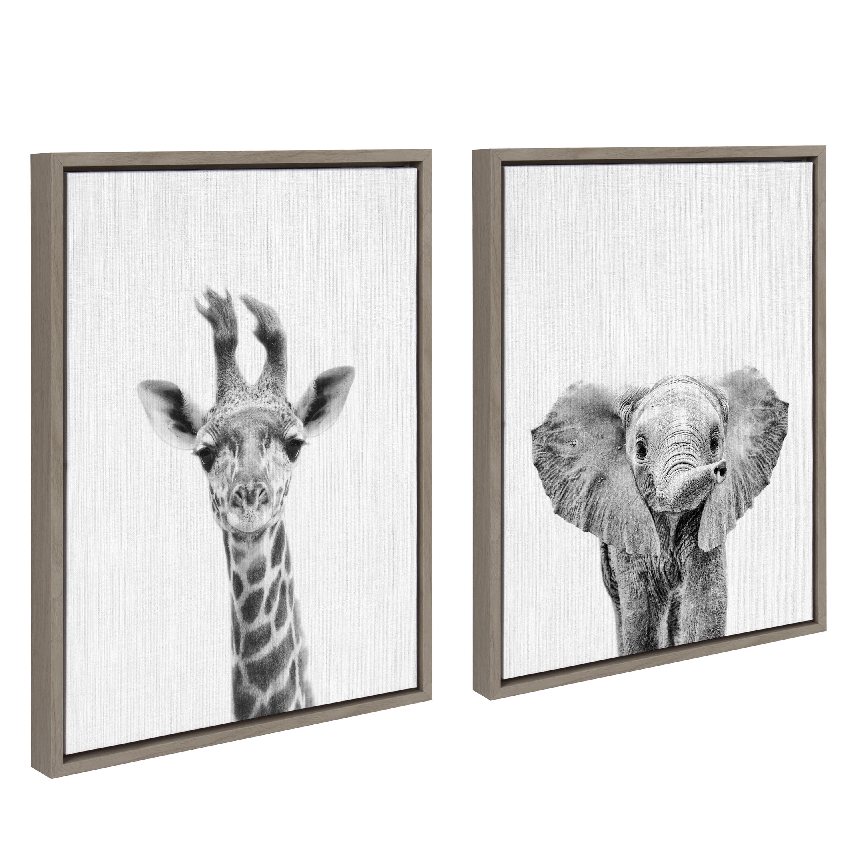 Kate and Laurel Animals/Insects Framed Canvas Art Prints, 18 in x 24 in, 2-Pieces, by Simon Te Of Tai