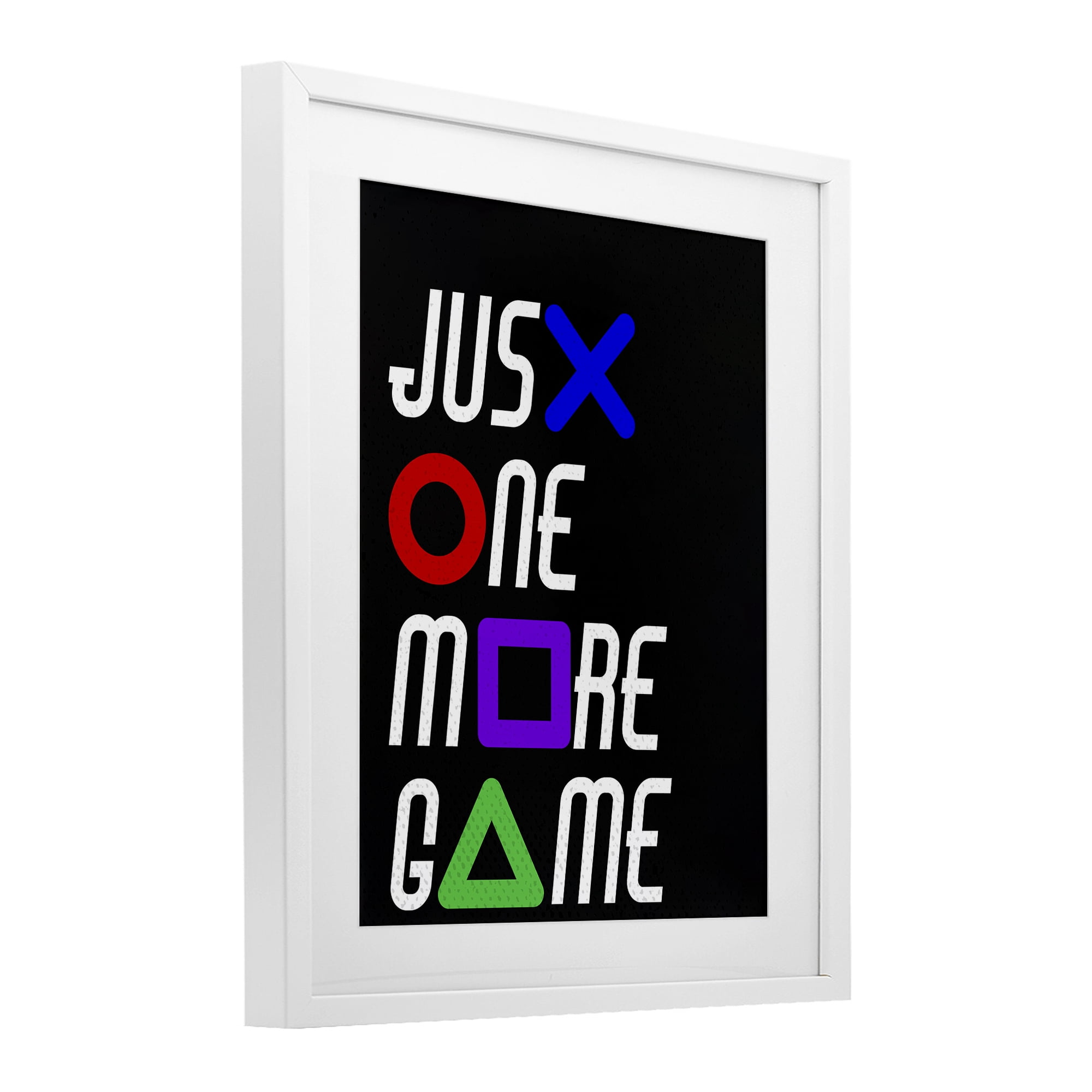 One More Game with Symbols White Framed Print Under Glass, design by Kim Allen