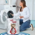 thumbnail image 4 of Hello Welcome Winter Cairn Terrier Holding Snow Globe Snowman Foldable Laundry Basket Cairns Dog Lover Organizer Storage with Handles - 13015, 4 of 5