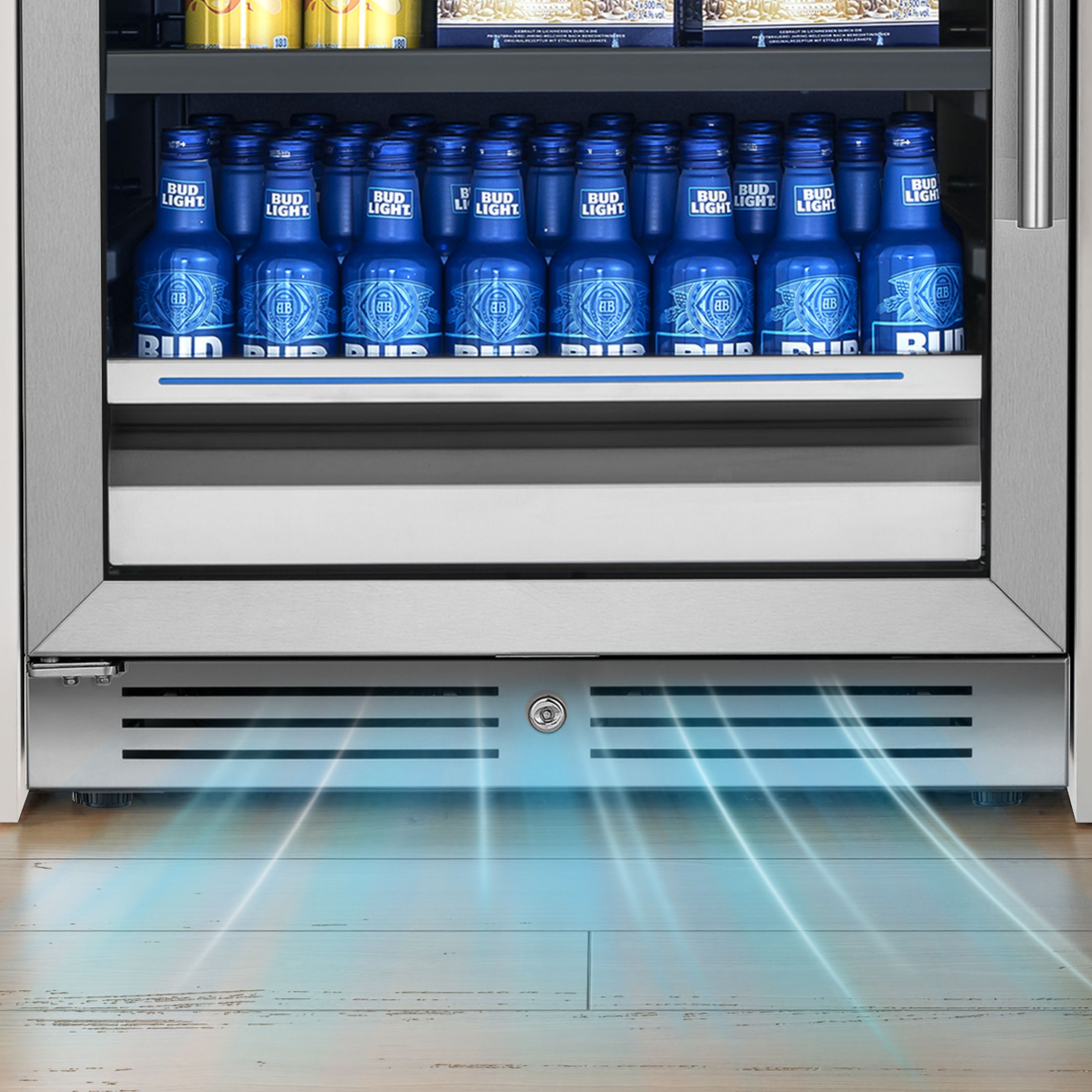 Yeego 24 Inch Wine and Beverage Refrigerator, Built-In Dual Zone Holds 40 Bottles & 112 Cans Full Size Fridge for Home, Bar, Office(Right-Opening)