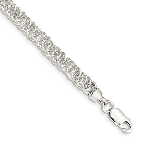 Sterling Silver Polished Fancy Link Bracelet - 7.5 Inch - Measures 7.18mm Wide