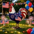 thumbnail image 4 of Dongrere 4th of July Rooster Garden Stake, Patriotic Metal Yard Art with American Flag, Chicken Ground Stake for Memorial Day, Independence Day Outdoor Decor, 7.8x11.8 Inch, 4 of 9