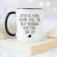 thumbnail image 4 of YouNique Designs 14 Year Anniversary Coffee Mug for Him, 11 Ounces, 14th Wedding Anniversary Cup For Husband, Fourteen Years, Fourteenth Year, 14th Year (Black Handle), 4 of 5
