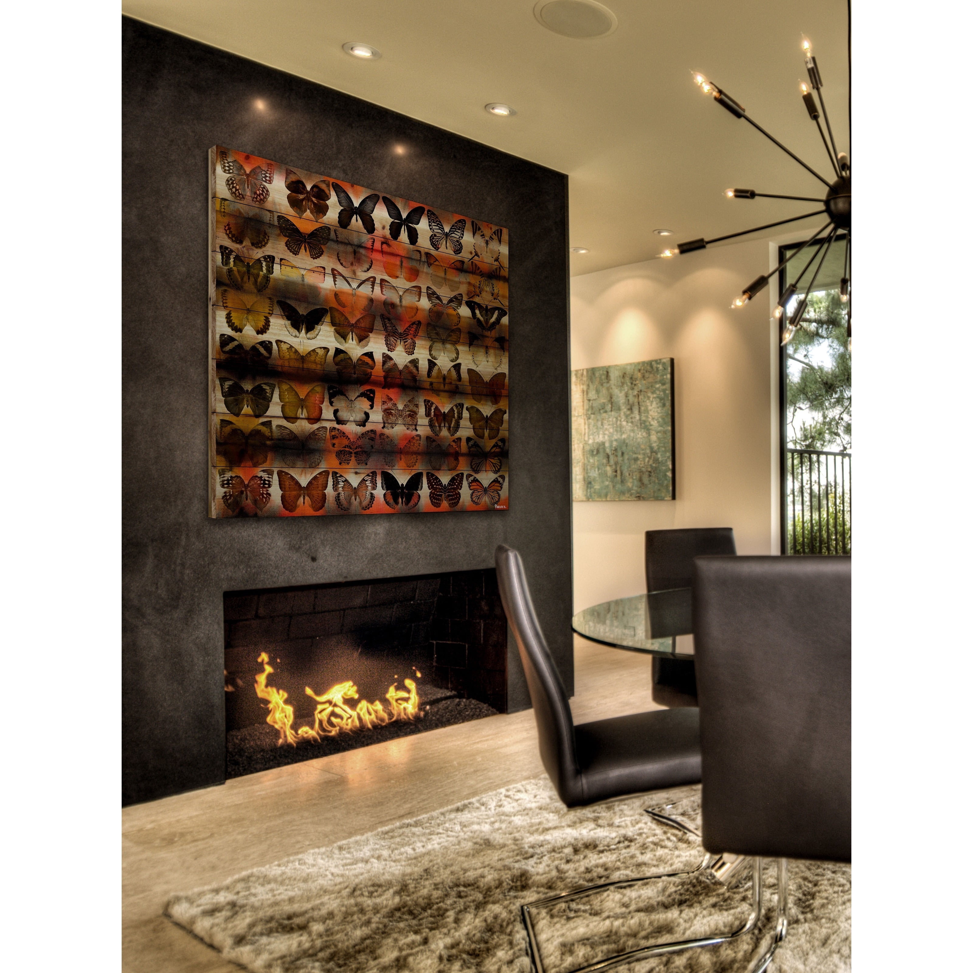 Parvez Taj Moths in Rows Pinewood Wall Art, 32" x 32"