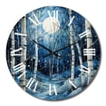 thumbnail image 2 of Designart "Mystic Moonlight Birch Woods I" Landscapes Oversized Wall Clock, 2 of 5