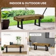 thumbnail image 4 of Demi Bonn 48" Garden Bench with Metal Legs, Rustic Wood Effect Concrete Entryway Bench, End of Bed Bench, Indoor Outdoor Use for Patio, Park, Porch, Brown, 4 of 7
