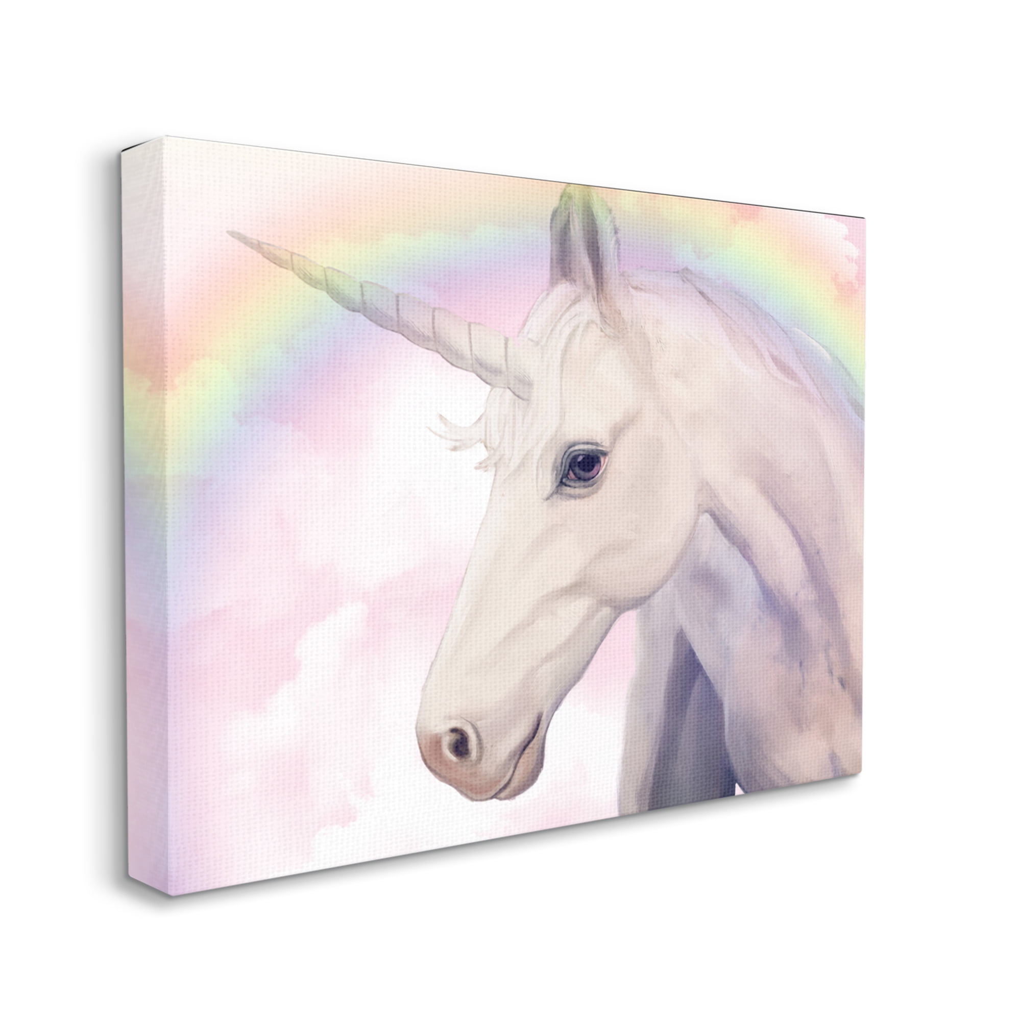 Stupell Industries Detailed Unicorn Horse Horn Shining Rainbow Clouds Graphic Art Gallery Wrapped Canvas Print Wall Art, Design by Ziwei Li
