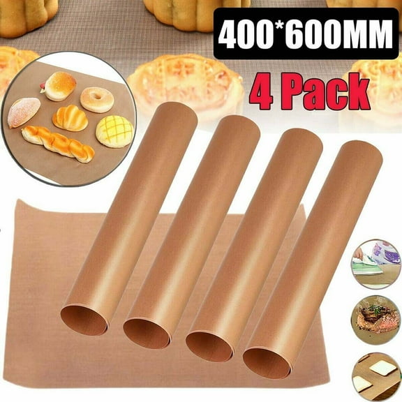 4Pcs Non-Stick Bbq Grill Mat 60 X 40 Cm Baking Paper Cooking Grilling Sheet Kitchen Tools For Gas Grill Charcoal Frying Foil