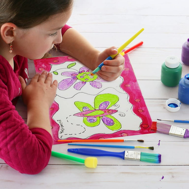 Gouache Paint Brushes and Children S Drawings. Photo Child Paints a Brush  with Watercolor Honey Paints. Children S Art Stock Image - Image of  colorful, hobby: 201807447