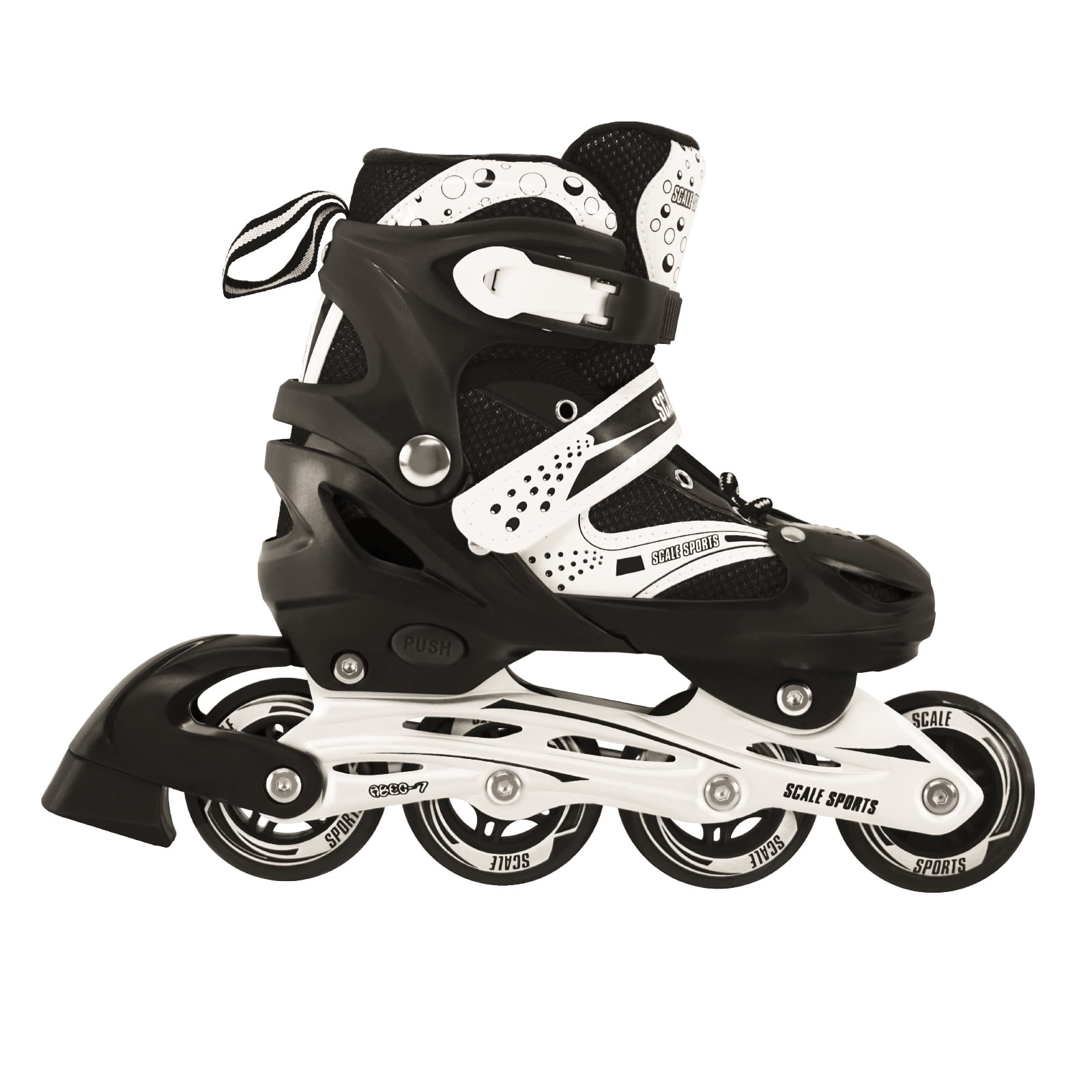 Size 2-4 Adjustable Kids Light Up Inline Skates Black - Walmart.com