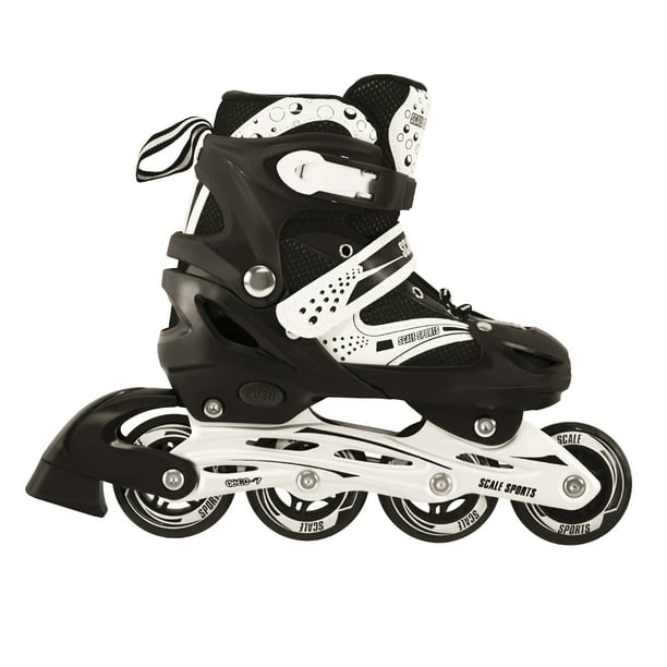 Size 11J1 Adjustable Kids Light Up Inline Skates Black