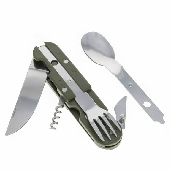 ASR Outdoor 6 in 1 Camping Flatware,Pack Light Utensil Multi-Tool with Fork Spoon Knife