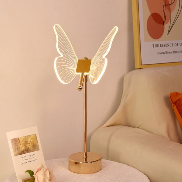¡Rebajado! Lámparas de noche LED VISALY con forma de mariposa. Lámpara de mesa LED de cristal con forma de mariposa, ajustable, recargable e inalámbrica, ideal para cafetería, sala de estar,