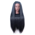 thumbnail image 2 of Mannequin Head with Hair 26" mannequin doll head styling manikin head Cosmetology Doll Head Multicolored Synthetic Fiber Hair Table Clamp Stand Included)(black YK), 2 of 10
