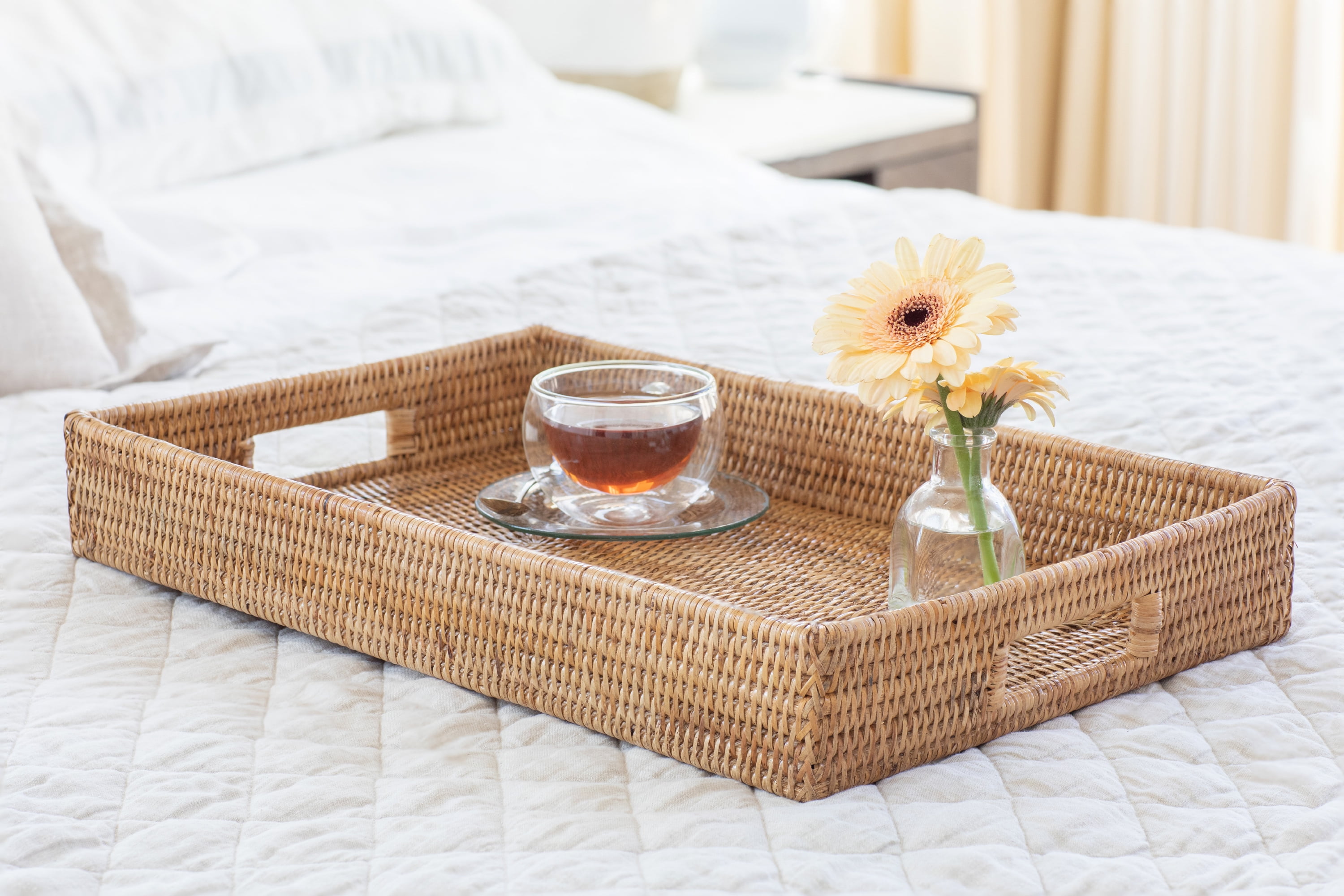 Artifacts Rattan™ Rectangular Tray With Cutout Handles