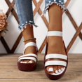 thumbnail image 2 of Sandalias náuticas con plataforma para mujer, zapatos de piel sintética con correa elástica en el tobillo y puntera abierta, cómodas sandalias sin cordones, 2 of 4