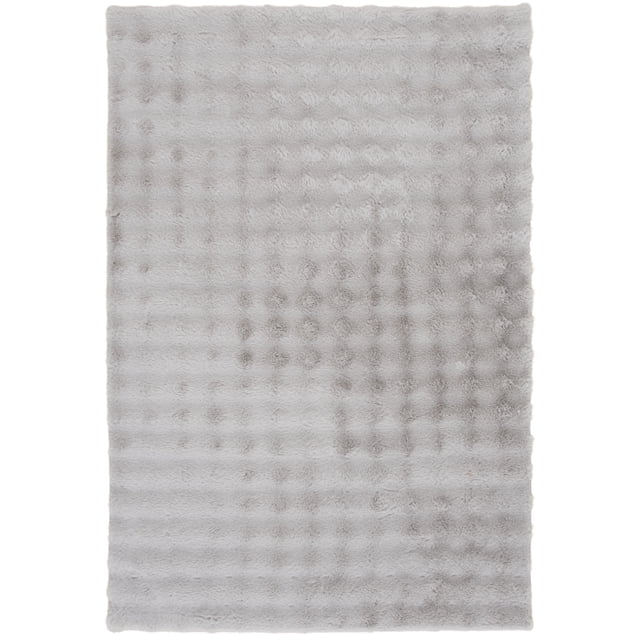 Mainstays Bubble Rabbit Faux Fur Grey, Area Rug 4x6, Recommended for Living Room, Dining area, Bedroom