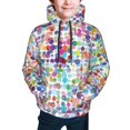 thumbnail image 5 of Kll Unisex Kids Boys Girls Hooded Pocket Pullover Hoodies-Colorful Watercolor Dots, 5 of 9