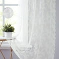 thumbnail image 6 of Bazaahm Floral Lace Kitchen Rod Pocket Semi Sheer Curtains for Windows Farmhouse Kitchen Decor,15"L x 56"W,White,1Panel, 6 of 6