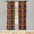 thumbnail image 3 of Ambesonne Abstract Curtains, Curved Spiral Arrows, Pair of 28"x63", Multicolor, 3 of 5