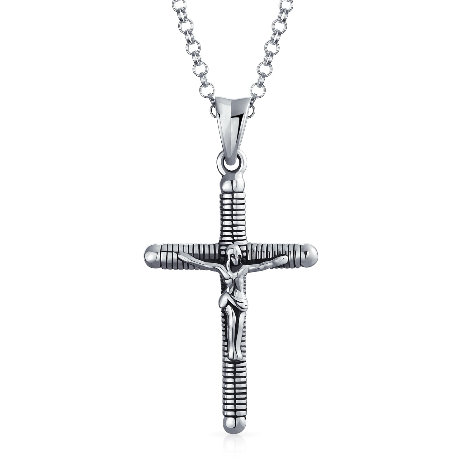 Bling Jewelry Religious Catholic Jesus INRI Crucifix Cross Pendant